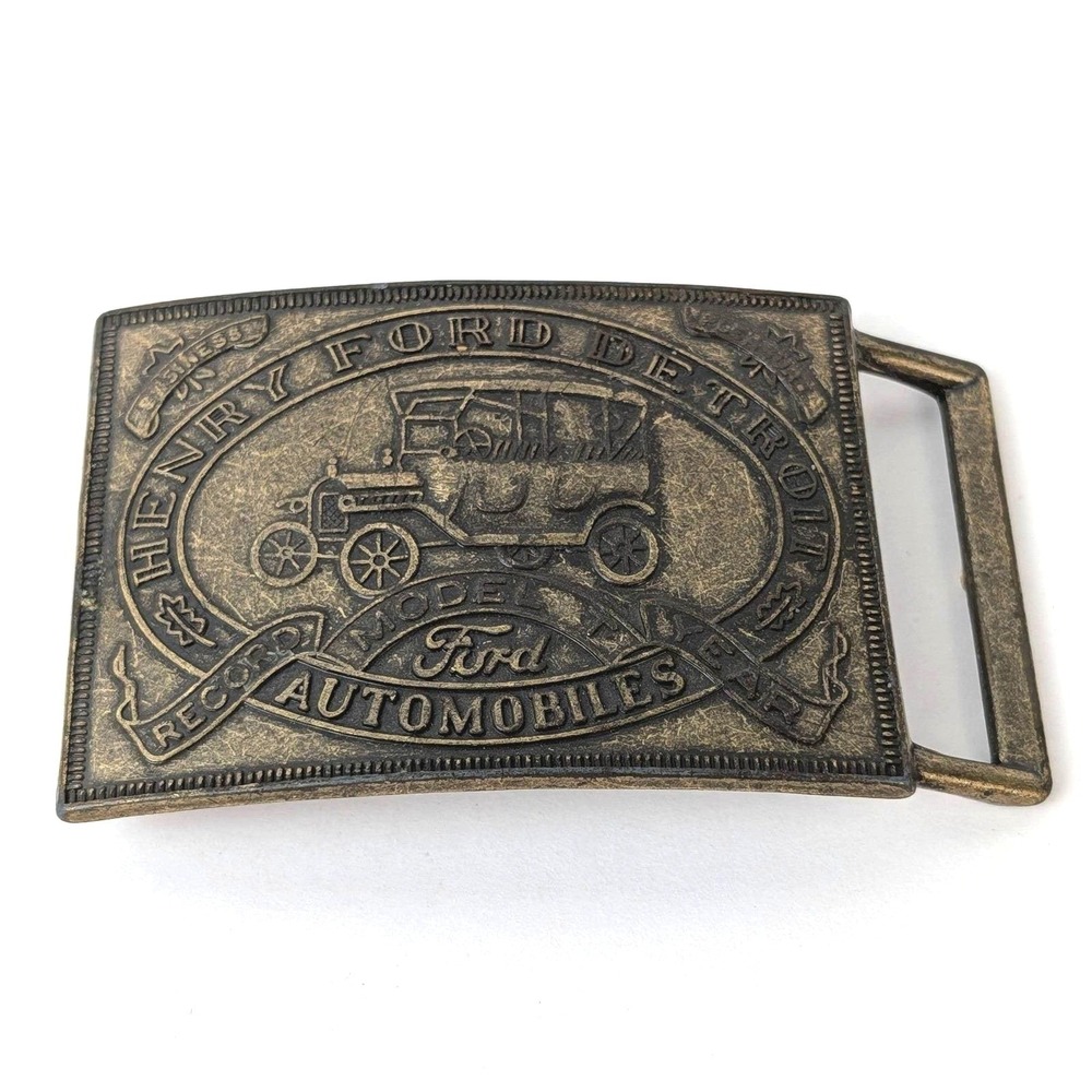 Vintage Henry Ford Detroit Model T Record Year Belt Buckle PC2020340010